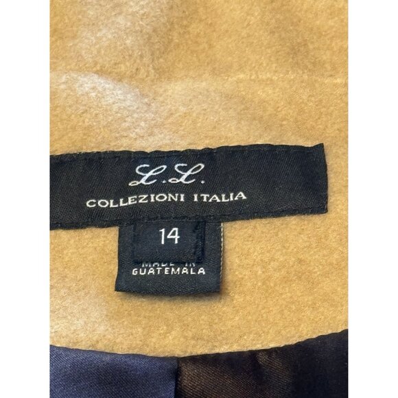 LL Collezioni Italia Womens Camelhair Coat Size 14 Button Front Made In Guatemal - Picture 4 of 8
